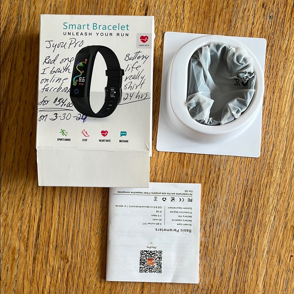 Black Silicone Fitness Tracker with Hidden Display